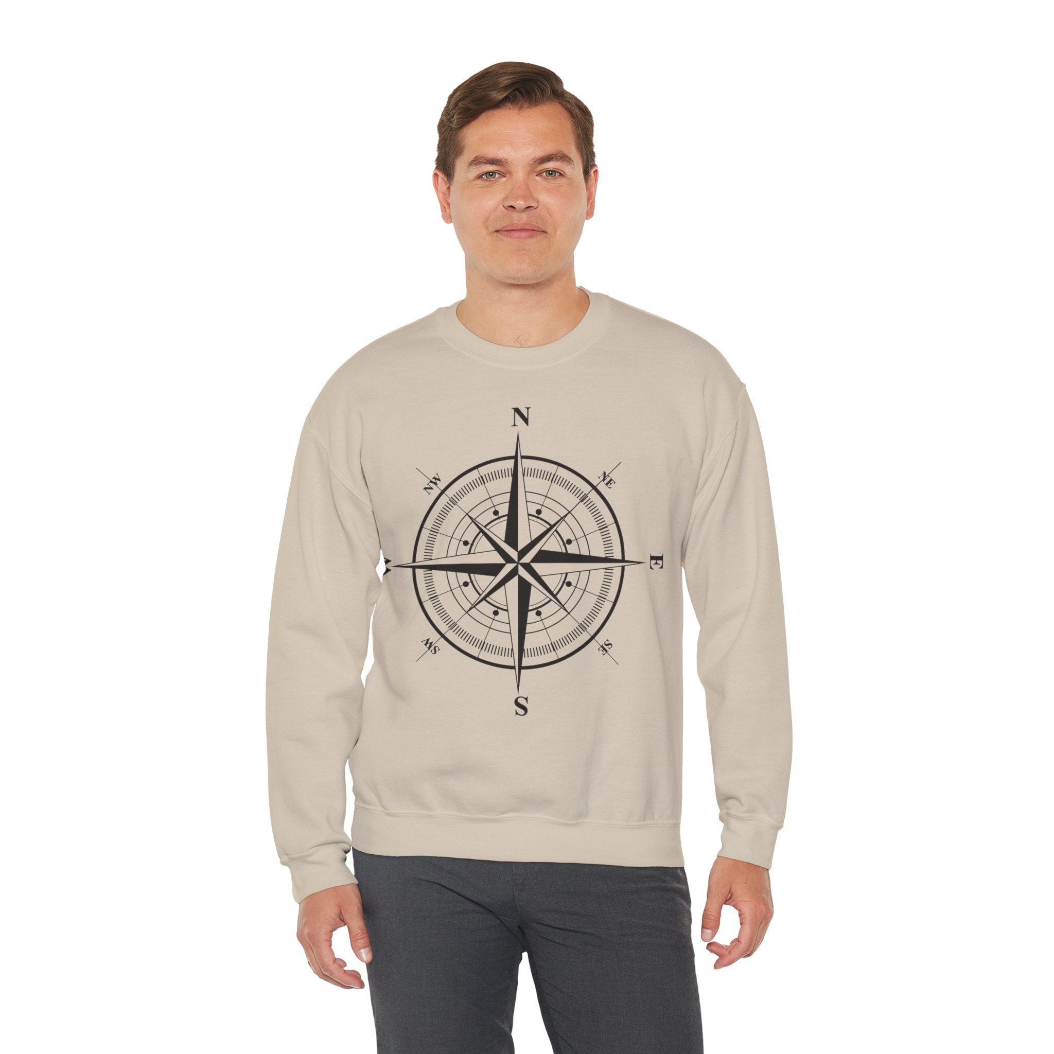Kompass-Rose Sweatshirt – Nautik Crewneck für Reisende & Entdecker Ansicht 42 – Sweatshirt – ESTID