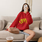 Damen Oversized Pullover mit Statement-Print