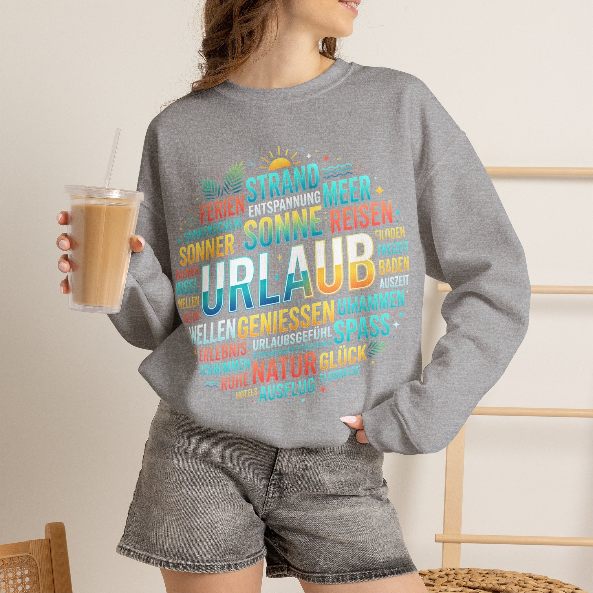 Tropical Palm Sunset Sweatshirt – Beach Vacation Crewneck