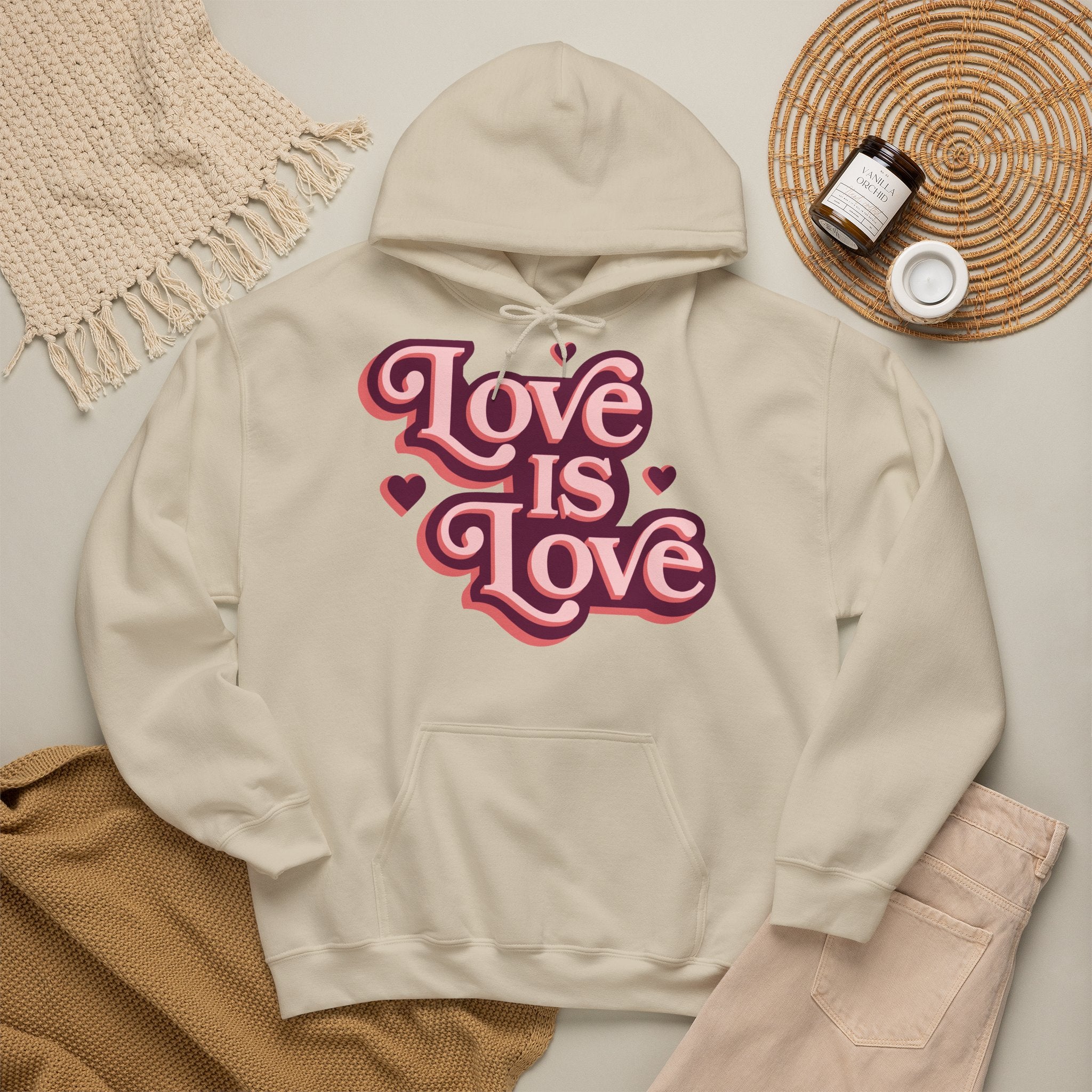 Love Is Love Hoodie – Retro Herz Pride Kapuzenpullover Ansicht 28 – Hoodie – ESTID