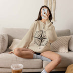 Kompass-Rose Sweatshirt – Nautik Crewneck für Reisende & Entdecker Ansicht 3 – Sweatshirt – ESTID