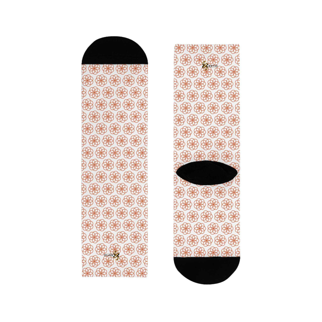 ESTID Unisex Socken | Geometrisches Muster & Schwarze Kontraste Ansicht 4 – All Over Prints – ESTID