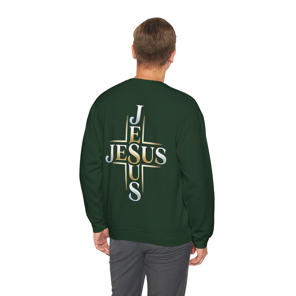Faith Over Fear Crewneck Sweatshirt – Christliches Kreuz & Jesus Pullover