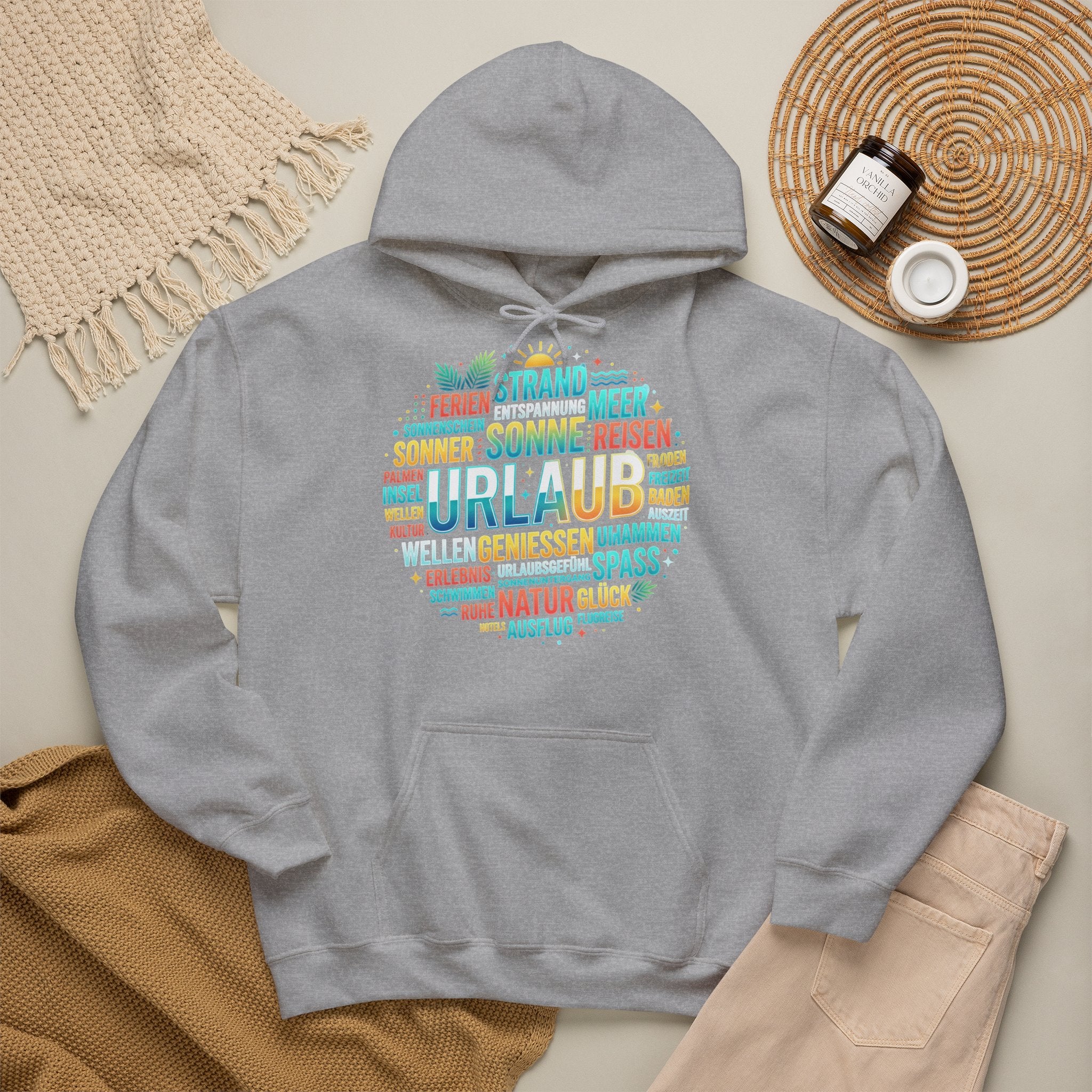 Urlaub Hoodie – Tropischer Palm Sunset Kapuzenpullover