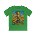 Kinder-T-Shirt – Sonnige Sonnenblumen-Roboter auf Einrad