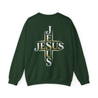 Faith Over Fear Crewneck Sweatshirt – Christliches Kreuz & Jesus Pullover