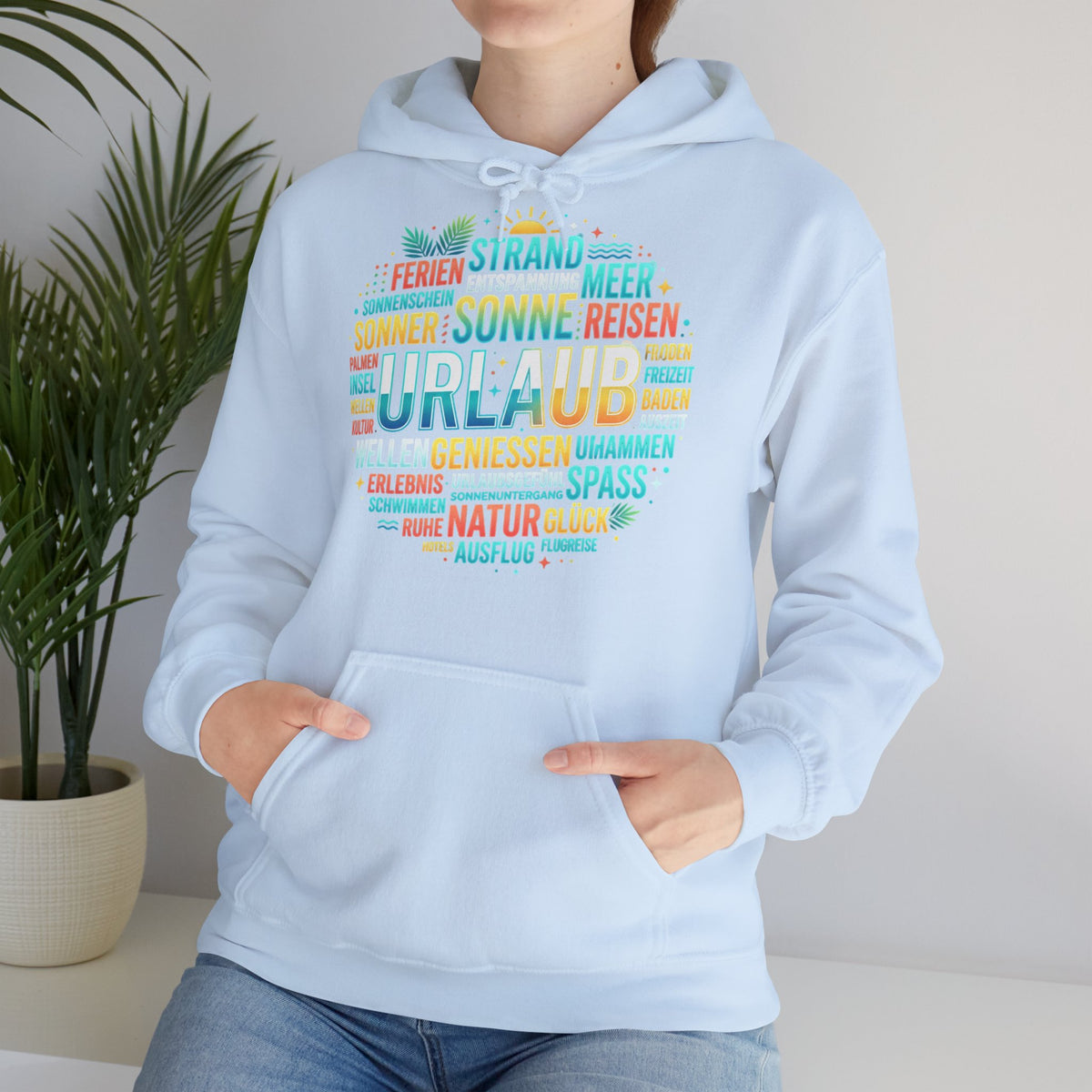 Urlaub Hoodie – Tropischer Palm Sunset Kapuzenpullover – Hoodie – ESTID