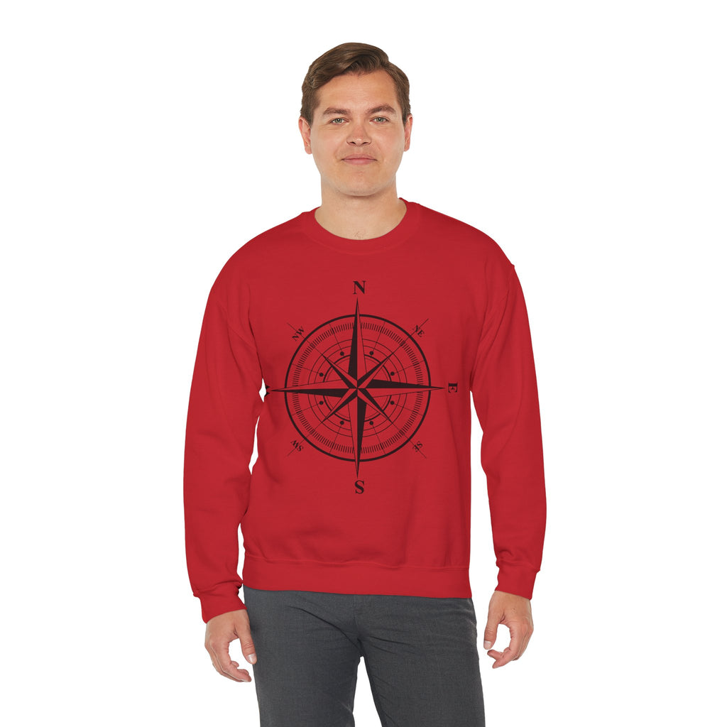 Kompass-Rose Sweatshirt – Nautik Crewneck für Reisende & Entdecker
