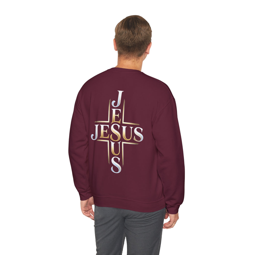 Faith Over Fear Crewneck Sweatshirt – Christliches Kreuz & Jesus Pullover