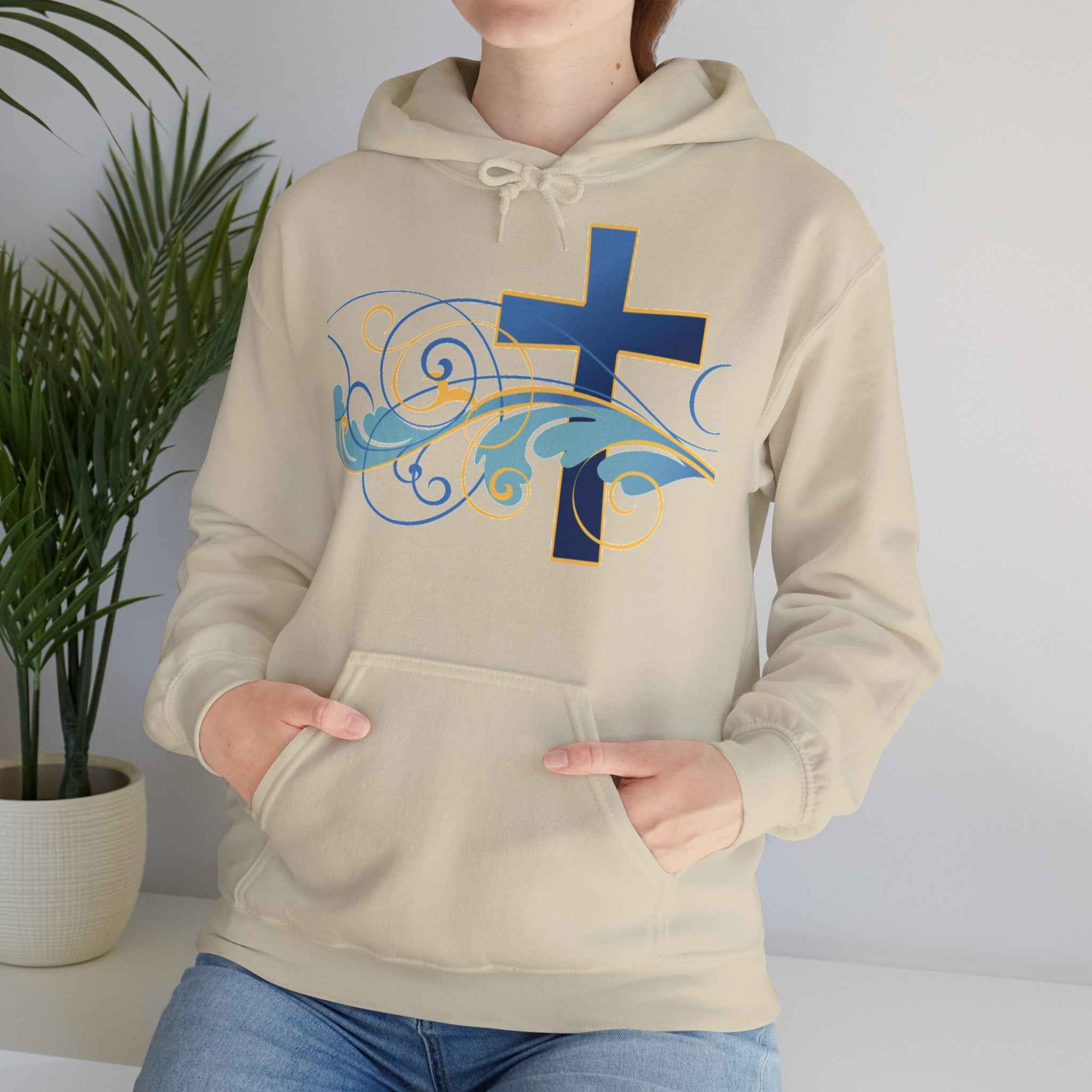Gott liebt seine Kinder Kapuzenpullover – Cross Hoodie mit handschriftlicher Botschaft