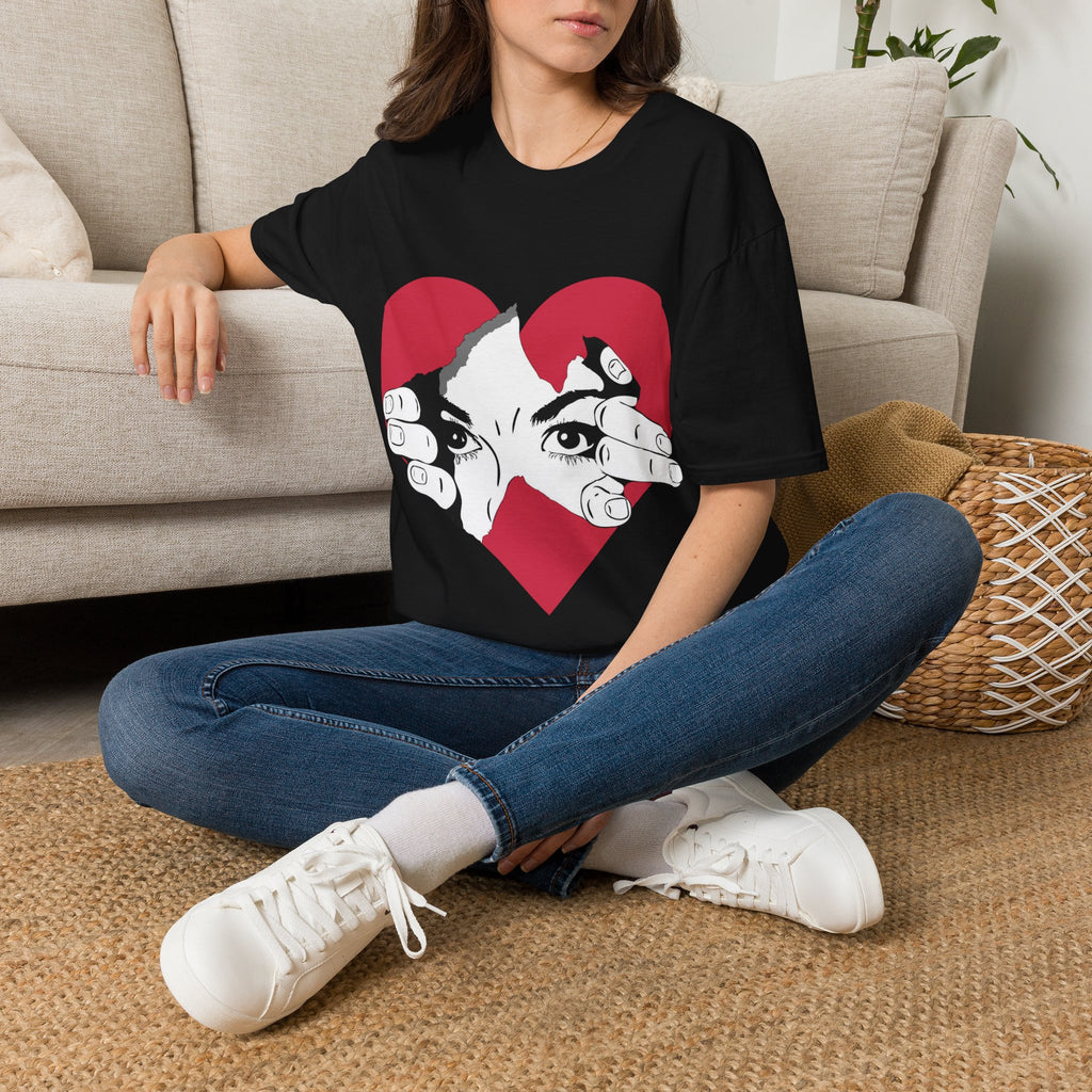 Herz‑Hände T-Shirt – Eye Peek Herz Grafik Tee Ansicht 15 – T-Shirt – ESTID