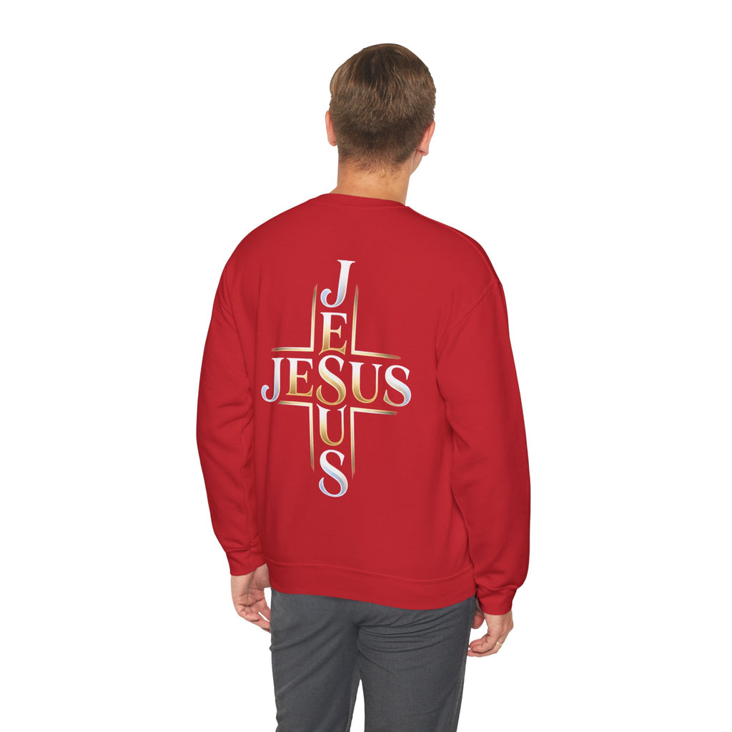 Faith Over Fear Crewneck Sweatshirt – Christliches Kreuz & Jesus Pullover
