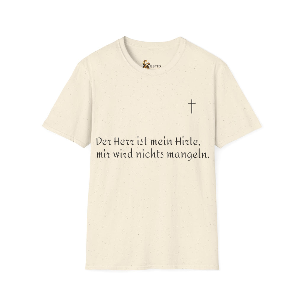 Minimalistisches Unisex Softstyle T-Shirt mit Psalm 23 ESTID Ansicht 14 – T-Shirt – ESTID