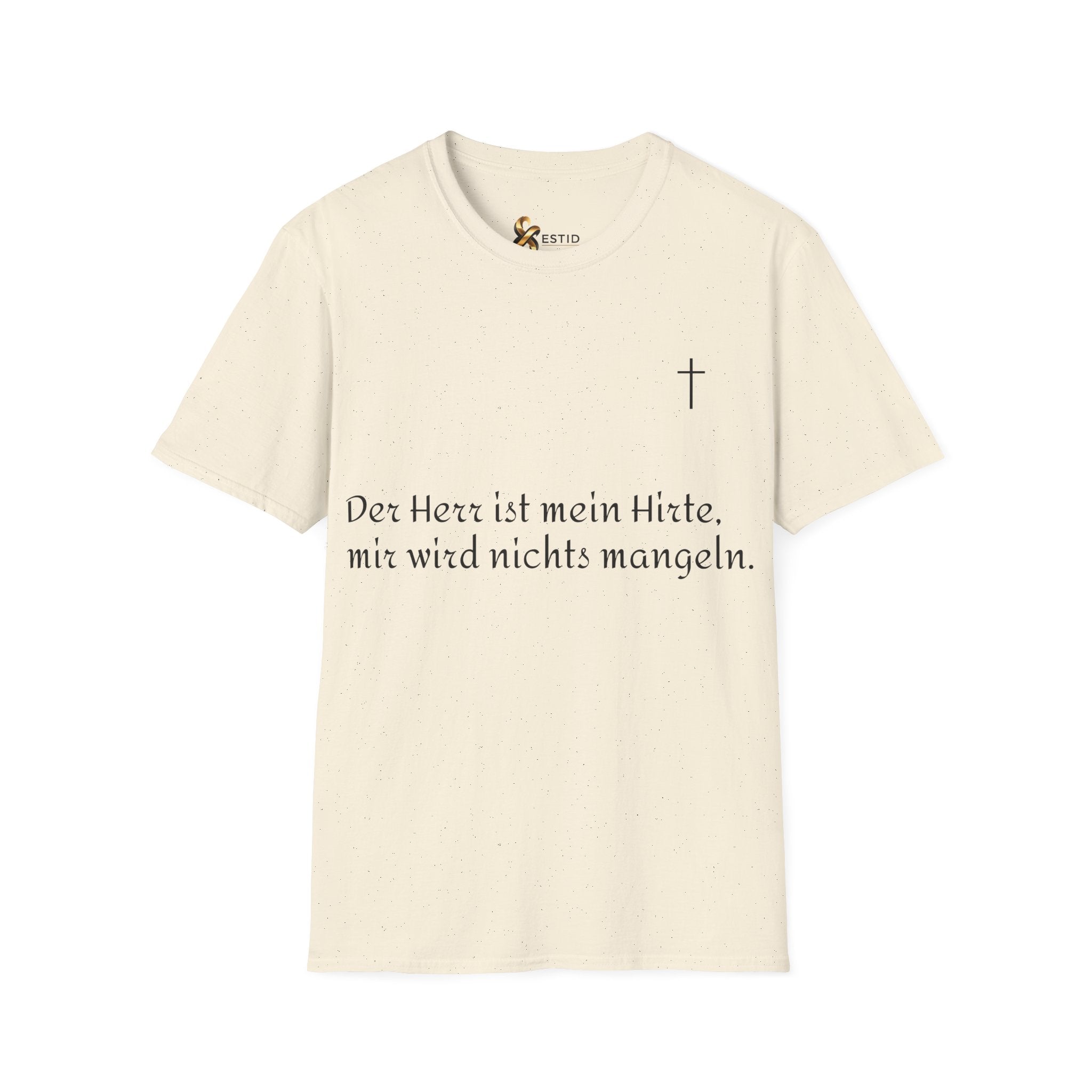 Minimalistisches Unisex Softstyle T-Shirt mit Psalm 23 ESTID Ansicht 14 – T-Shirt – ESTID