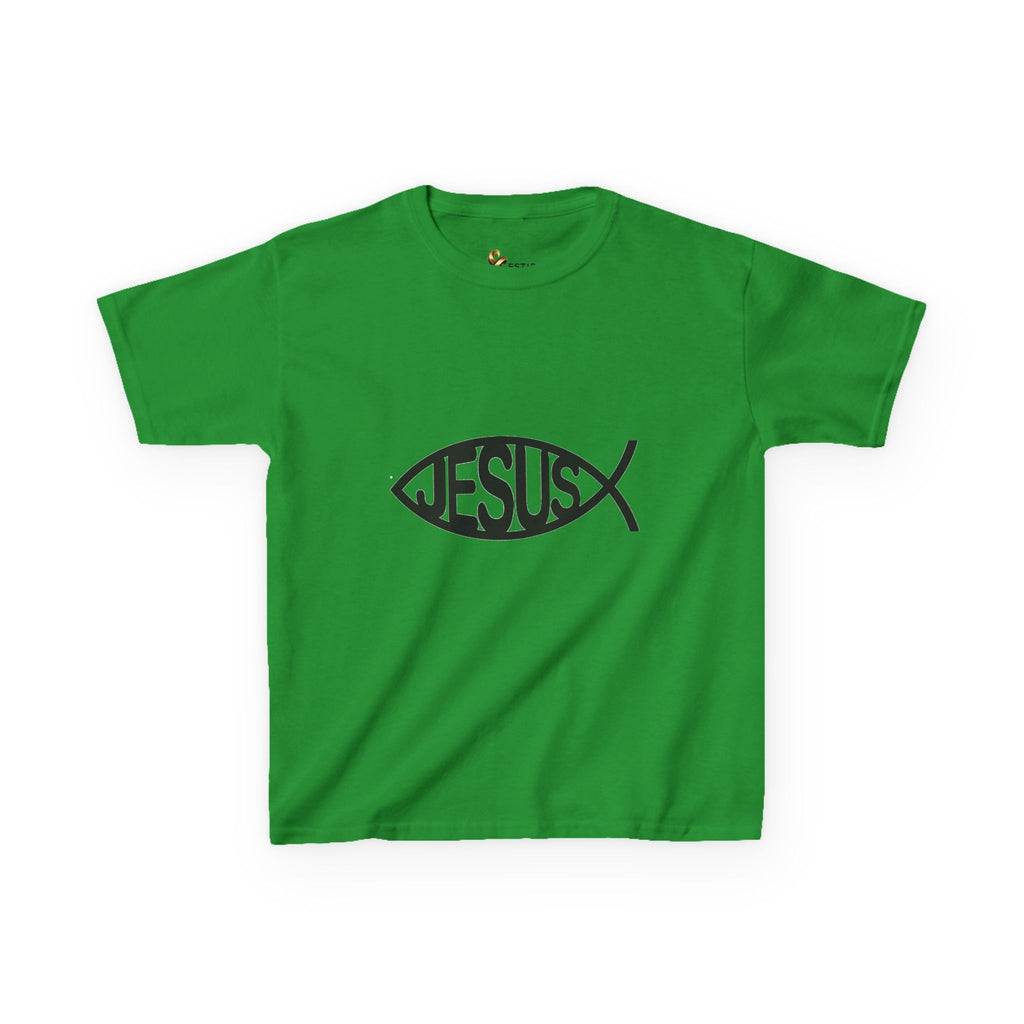 Kinder T-Shirt „JESUS“ Ichthys Fisch – Christliches Shirt für Kinder