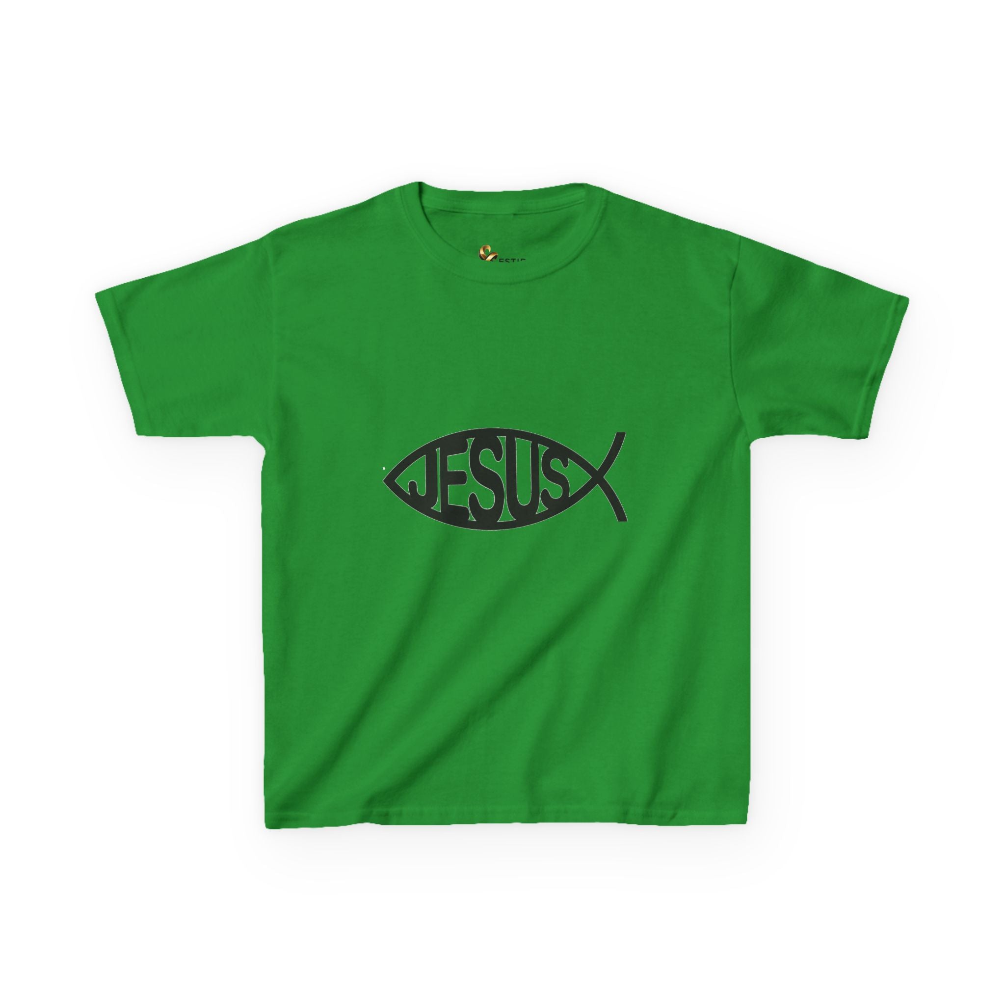Kinder T-Shirt „JESUS“ Ichthys Fisch – Christliches Shirt für Kinder