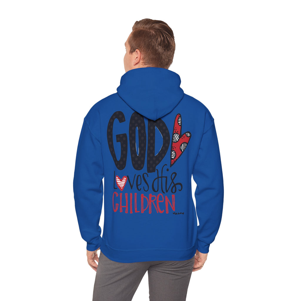 Gott liebt seine Kinder Kapuzenpullover – Cross Hoodie mit handschriftlicher Botschaft