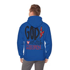 Gott liebt seine Kinder Kapuzenpullover – Cross Hoodie mit handschriftlicher Botschaft