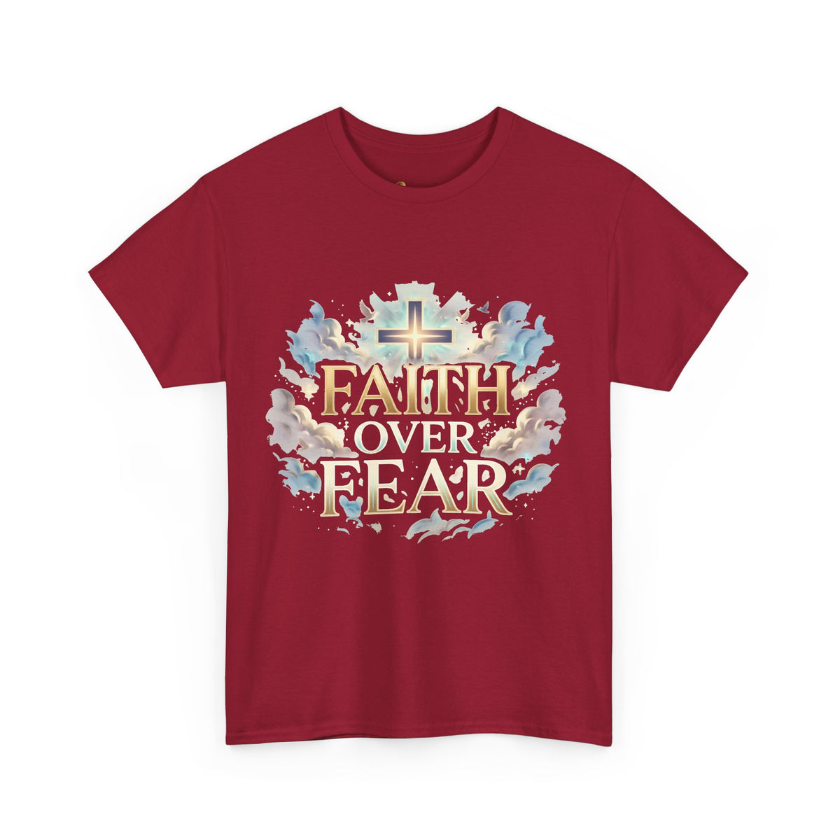Faith Over Fear T-Shirt – Inspirierendes christliches Shirt mit Kreuz & Wolken Ansicht 11 – T-Shirt – ESTID