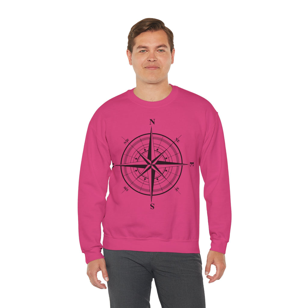 Kompass-Rose Sweatshirt – Nautik Crewneck für Reisende & Entdecker