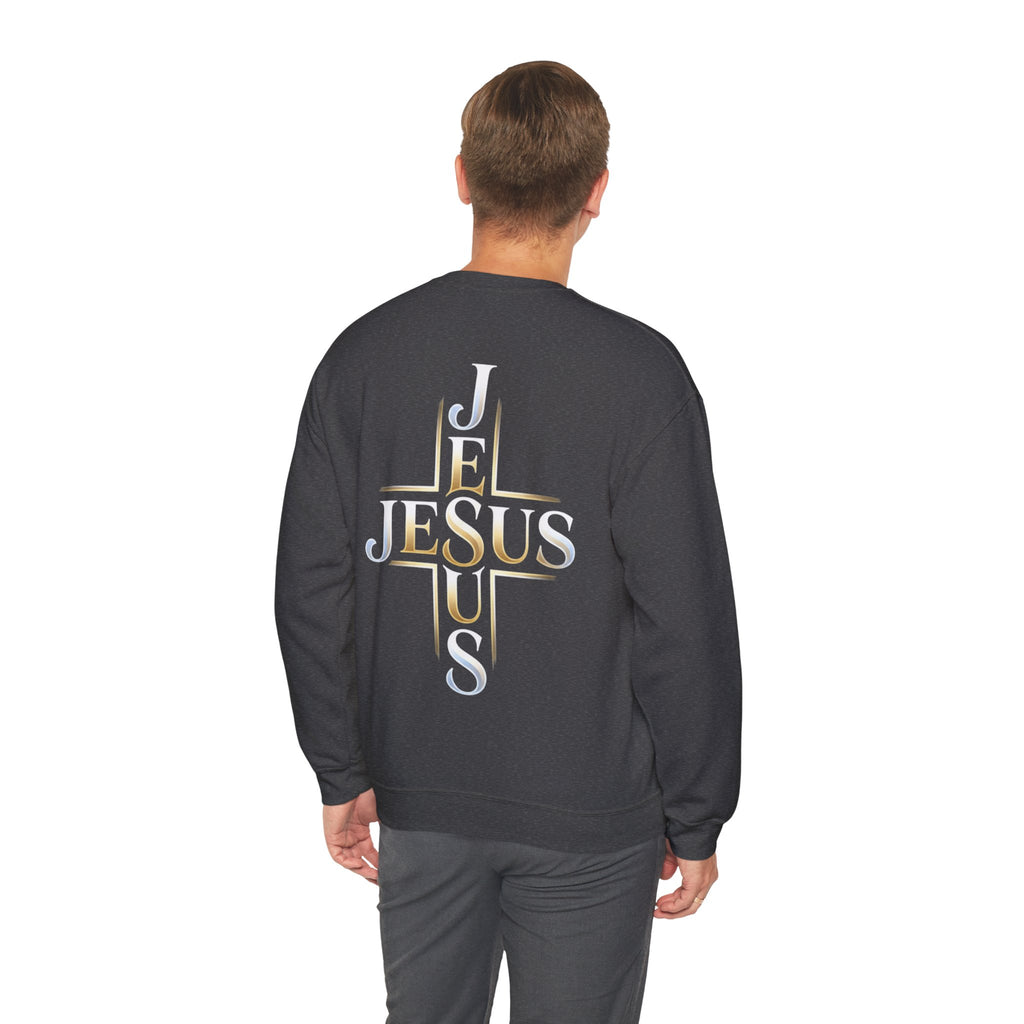 Faith Over Fear Crewneck Sweatshirt – Christliches Kreuz & Jesus Pullover