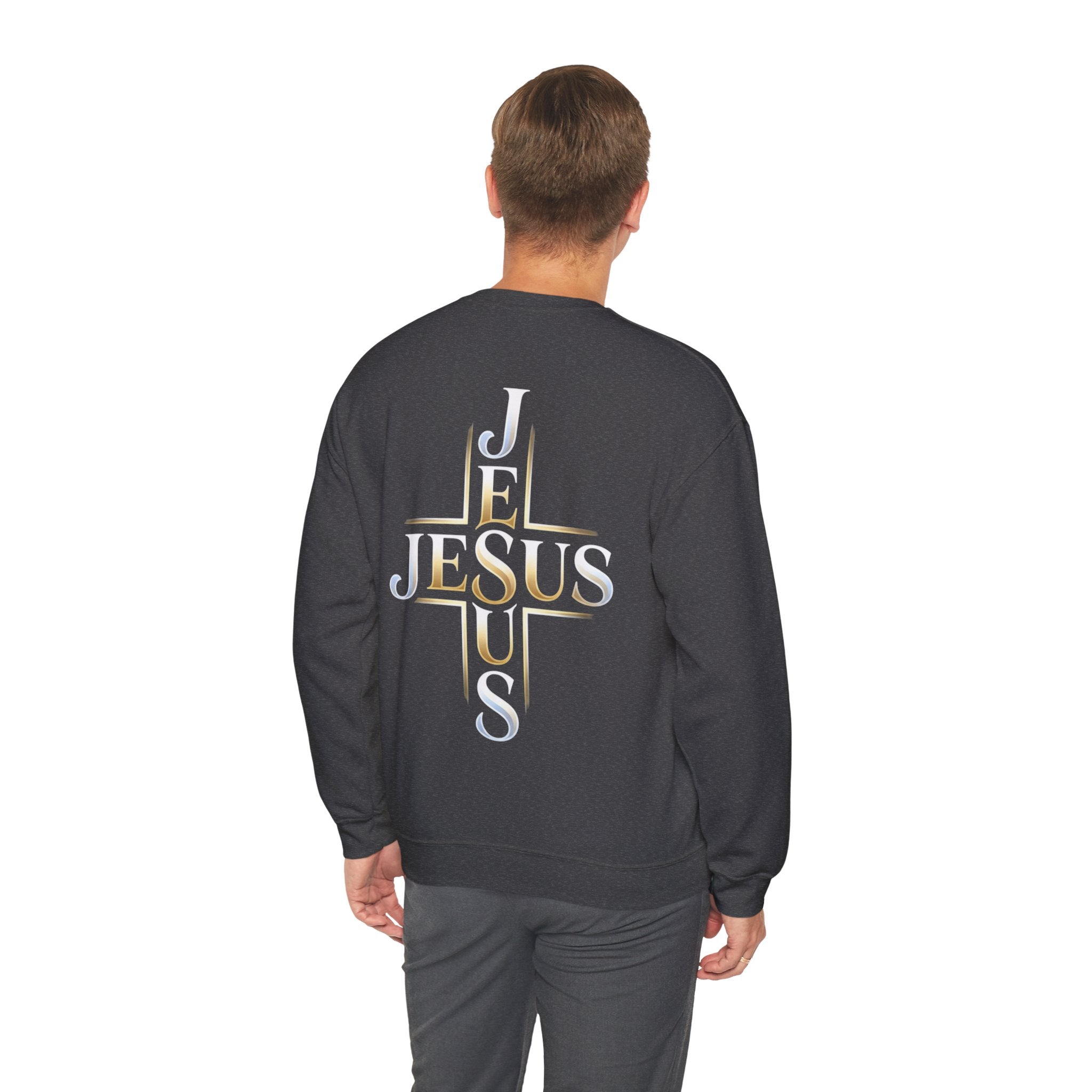 Faith Over Fear Crewneck Sweatshirt – Christliches Kreuz & Jesus Pullover