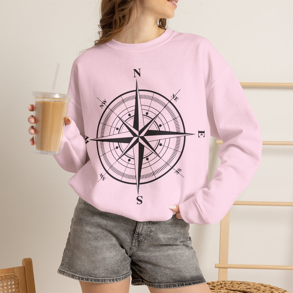 Kompass-Rose Sweatshirt – Nautik Crewneck für Reisende & Entdecker Ansicht 16 – Sweatshirt – ESTID