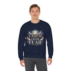 Faith Over Fear Crewneck Sweatshirt – Christliches Kreuz & Jesus Pullover