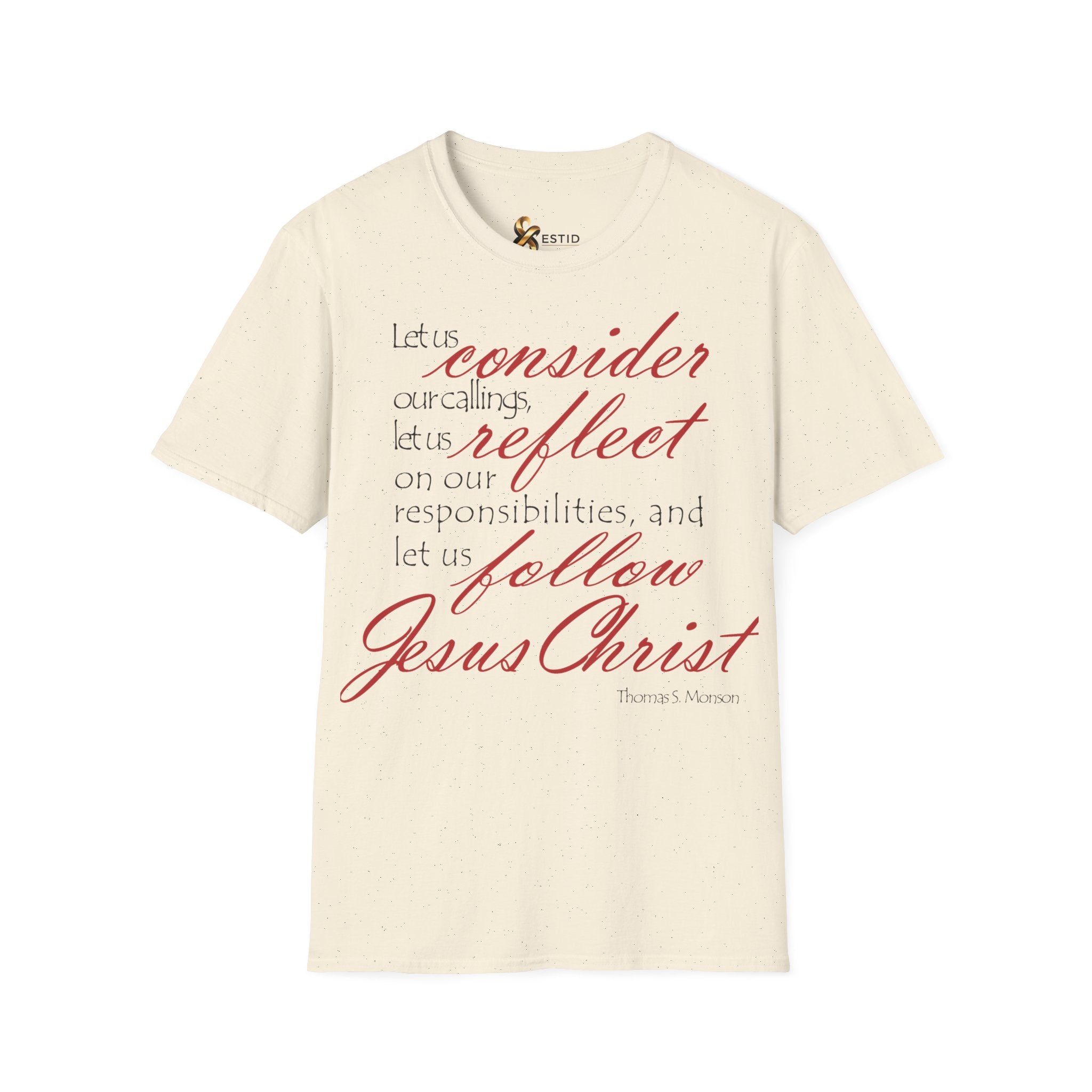 T-Shirt — „Lasst uns bedenken, lasst uns reflektieren“ Inspirierendes christliches Scripture-Shirt Ansicht 15 – T-Shirt – ESTID