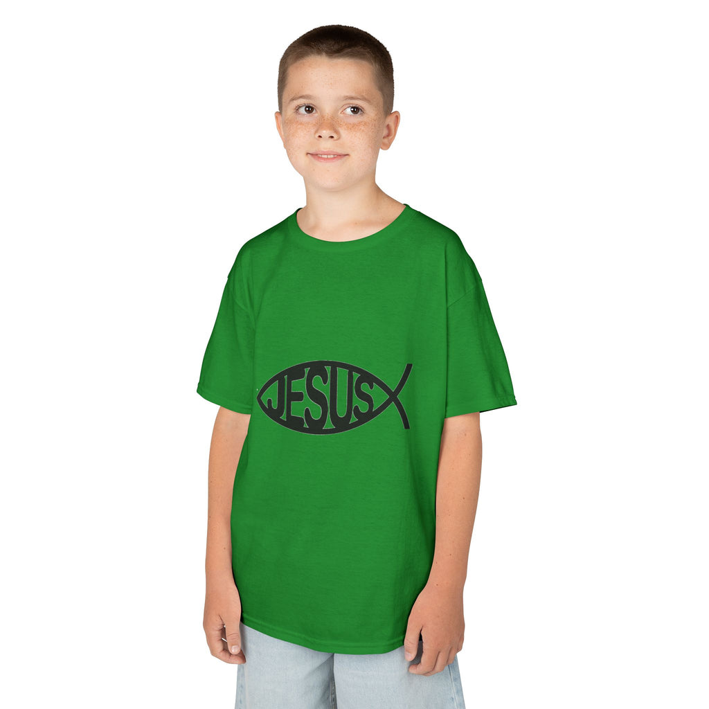 Kinder T-Shirt „JESUS“ Ichthys Fisch – Christliches Shirt für Kinder