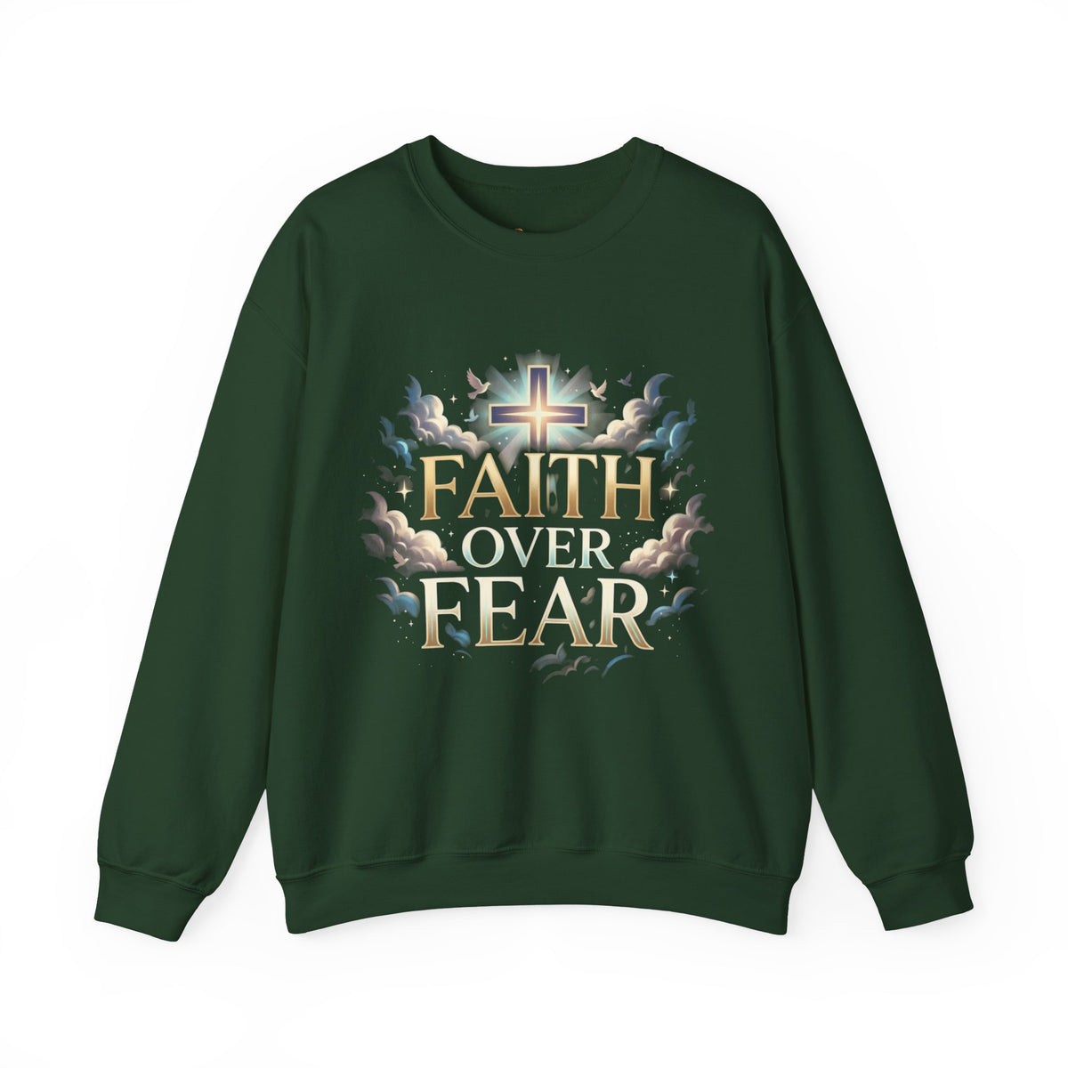 Faith Over Fear Crewneck Sweatshirt – Christliches Kreuz & Jesus Pullover Ansicht 7 – Sweatshirt – ESTID
