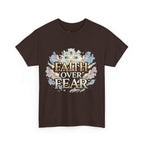 Faith Over Fear T-Shirt – Inspirierendes christliches Shirt mit Kreuz & Wolken