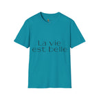 ESTID Damen T-Shirt | „La vie est belle“ Typo-Print | Ringgesponnen Ansicht 19 – T-Shirt – ESTID