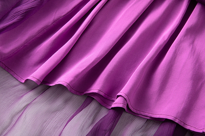 Damen Seidenkleid mit Puffärmeln | Luftsüßes Boho Maxikleid Ansicht 9 – Kleid – ESTID
