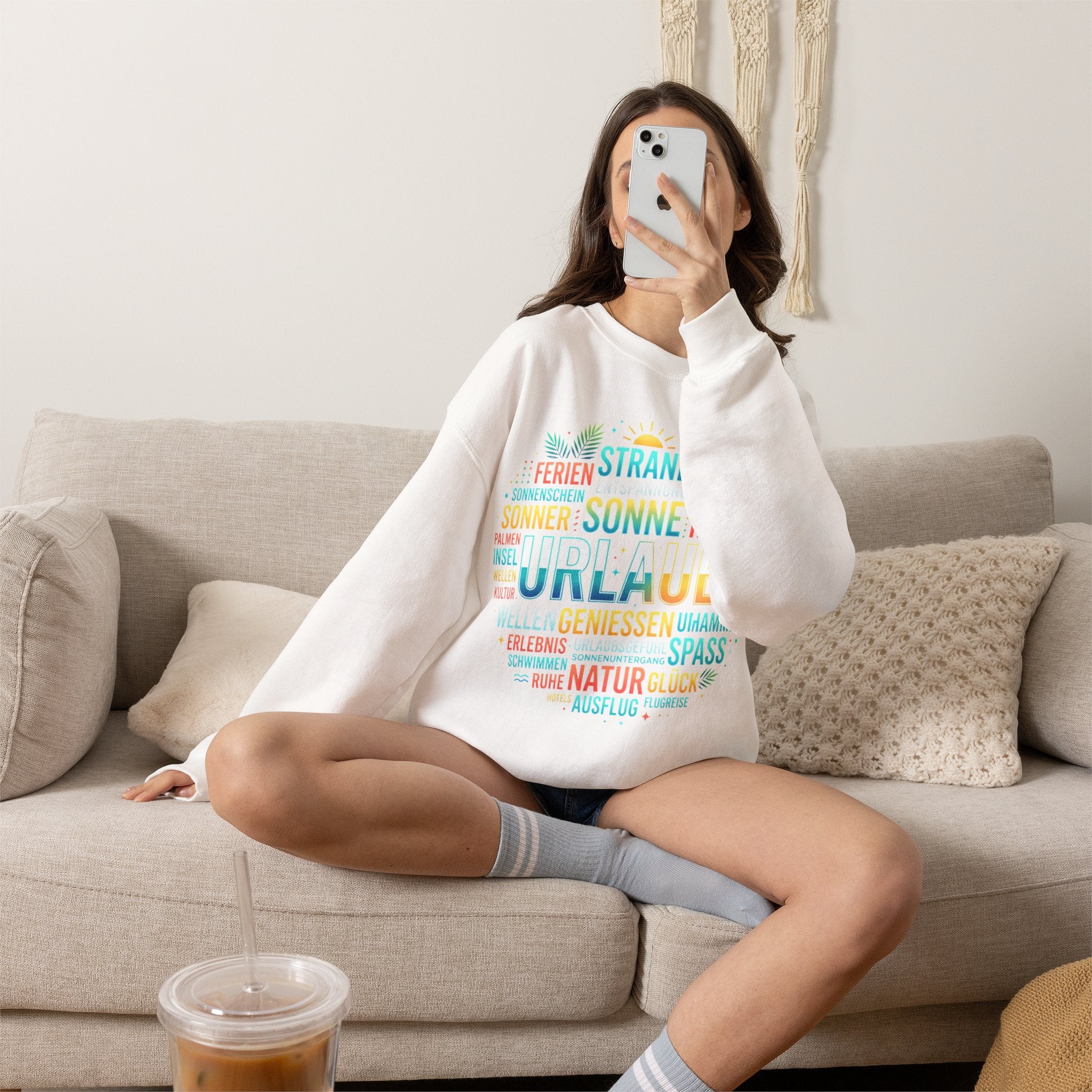 Tropical Palm Sunset Sweatshirt – Beach Vacation Crewneck