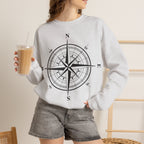 Kompass-Rose Sweatshirt – Nautik Crewneck für Reisende & Entdecker Ansicht 11 – Sweatshirt – ESTID
