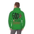 Gott liebt seine Kinder Kapuzenpullover – Cross Hoodie mit handschriftlicher Botschaft Ansicht 44 – Hoodie – ESTID