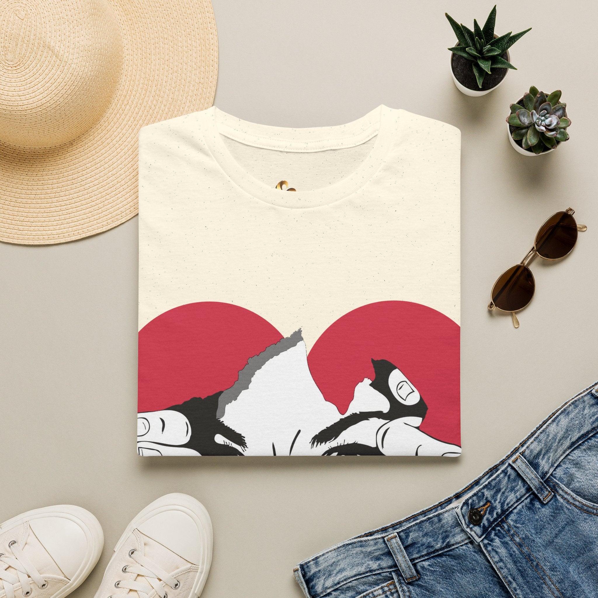 Herz‑Hände T-Shirt – Eye Peek Herz Grafik Tee Ansicht 5 – T-Shirt – ESTID