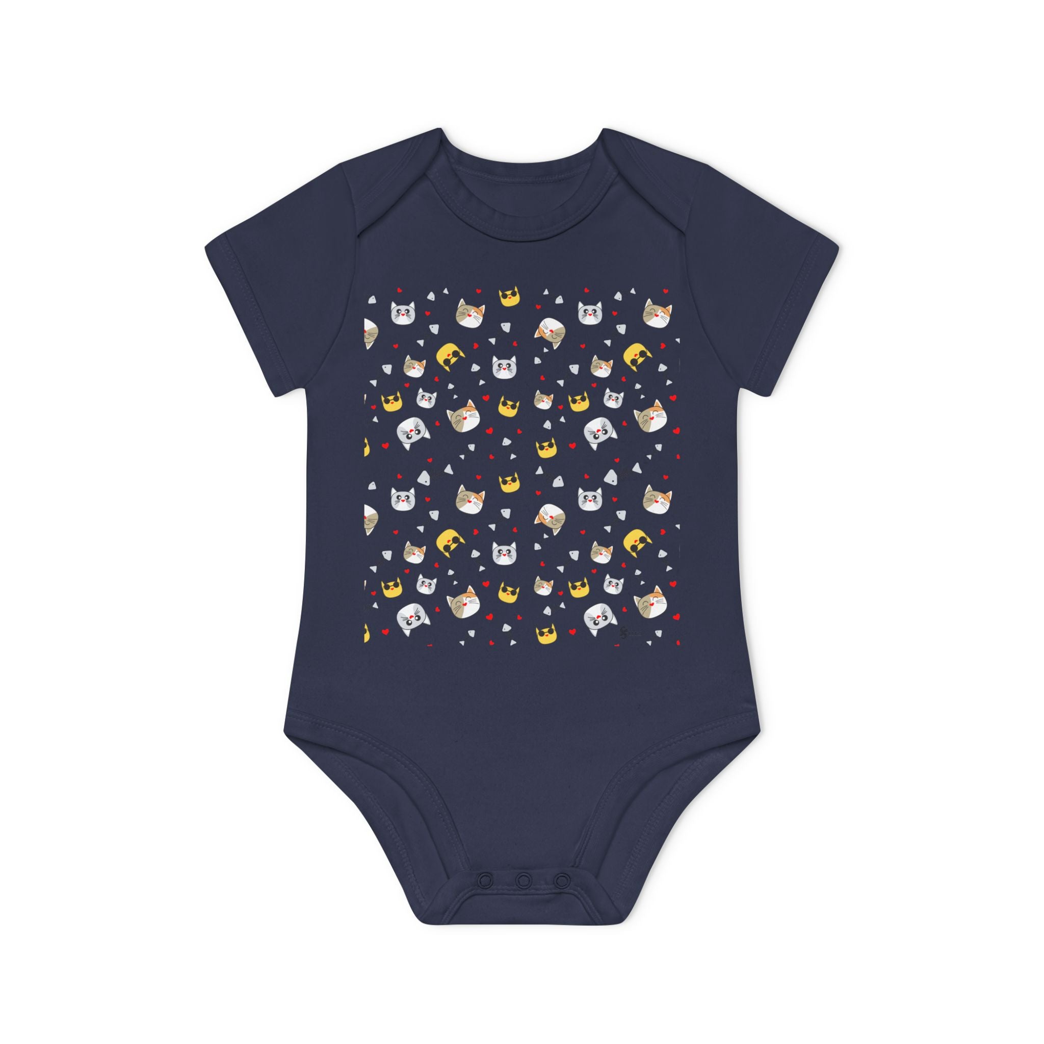 Bio-Babybody Kurzarm mit süßem Tiermuster – Ökologischer Baby-Overall