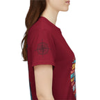 Strandurlaub T-Shirt – Retro Sonnenuntergang mit Palmen & ‚Urlaub‘ Wortwolke