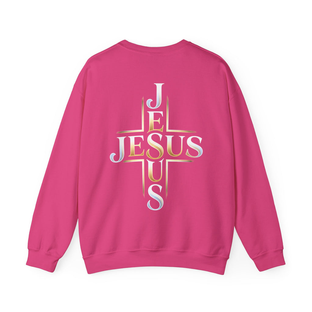 Faith Over Fear Crewneck Sweatshirt – Christliches Kreuz & Jesus Pullover