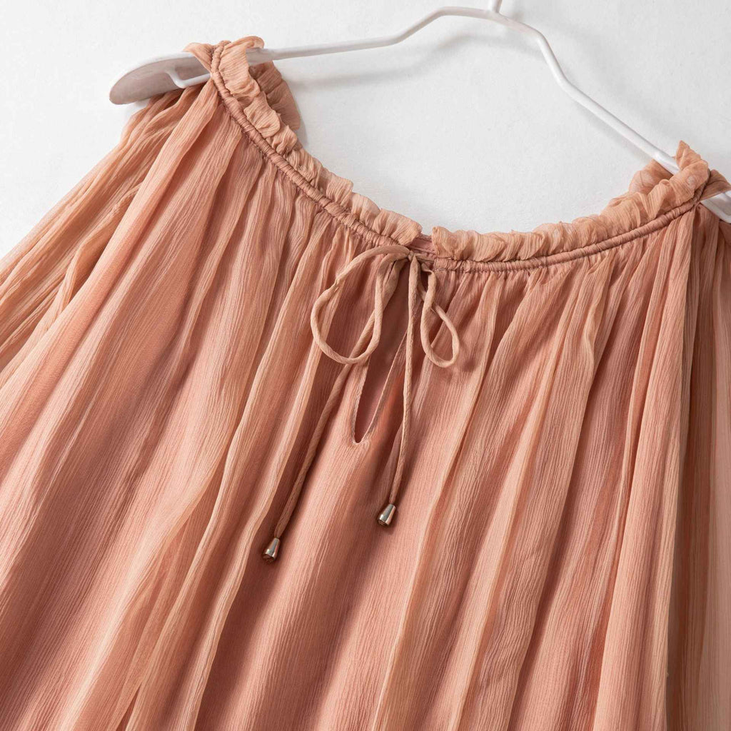 Elegantes Damen Sommerkleid aus Seide | Boho Stufenkleid Nude Ansicht 4 – Kleid – ESTID