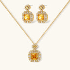 Goldenes Quadrat Luxus-Set Ansicht 4 – Schmuckset – ESTID