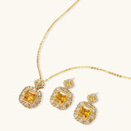 Goldenes Quadrat Luxus-Set Ansicht 3 – Jewelry Sets – ESTID