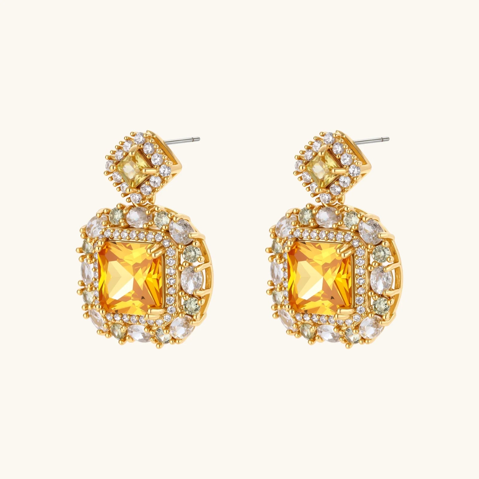 Goldenes Quadrat Luxus-Set Ansicht 4 – Jewelry Sets – ESTID