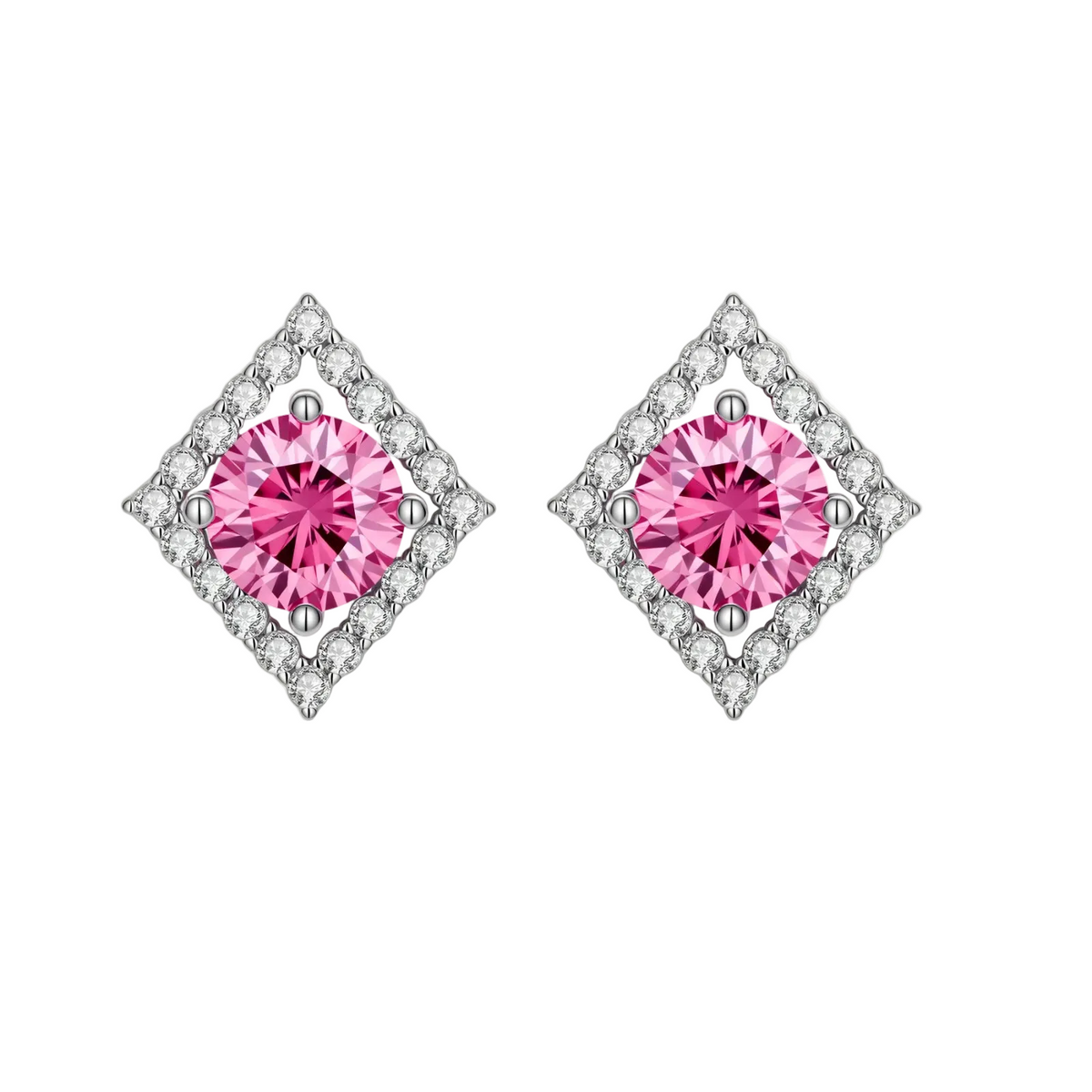 Diamant-Halo-Ohrstecker Ansicht 5 – Ohrringe – ESTID