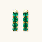 Smaragd Huggie Creolen Ansicht 3 – Earrings – ESTID