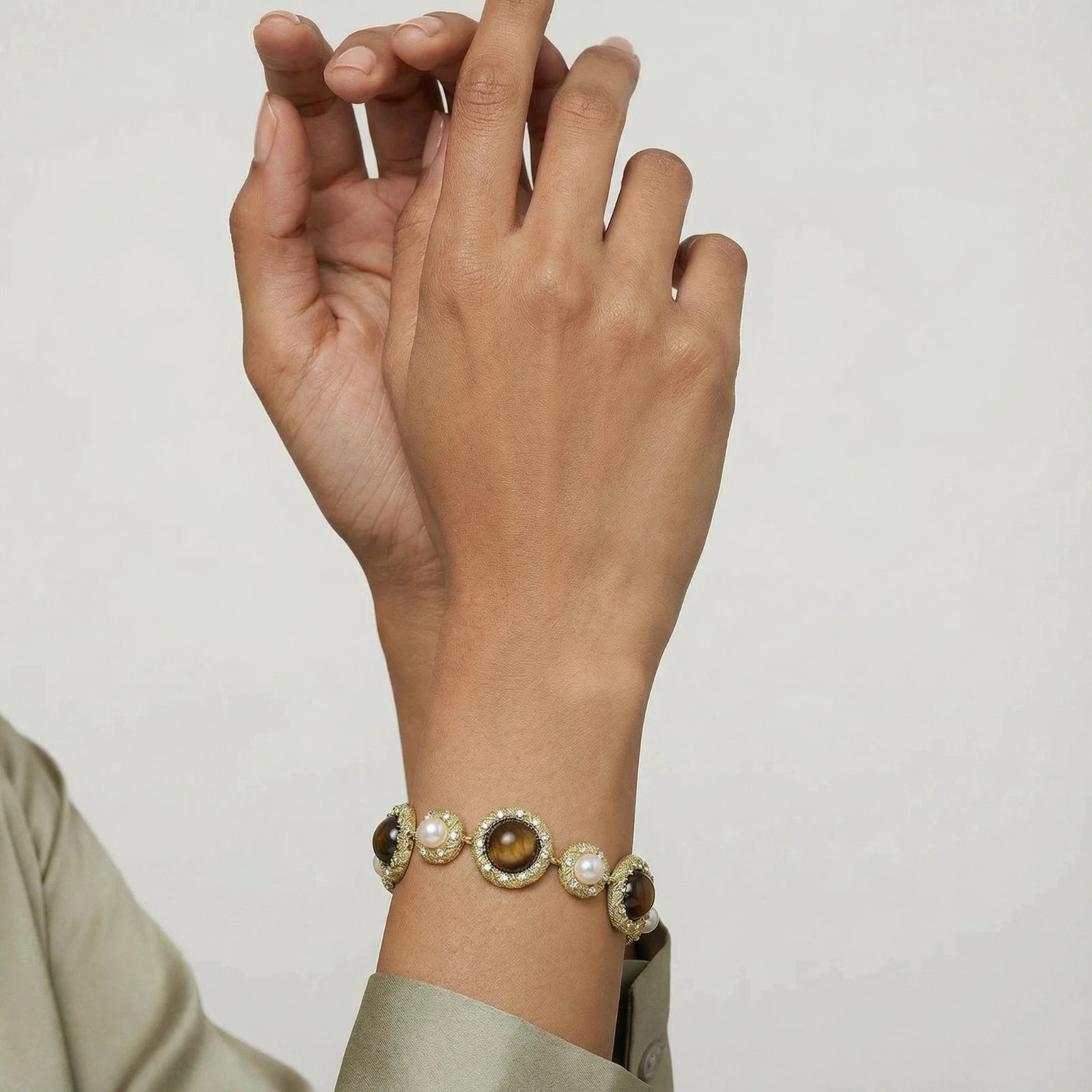 Tigerauge Perlen Weisheitsarmband Ansicht 8 – Armbänder – ESTID