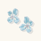 Himmelblaue Blüten-Ohrstecker Ansicht 5 – Earrings – ESTID