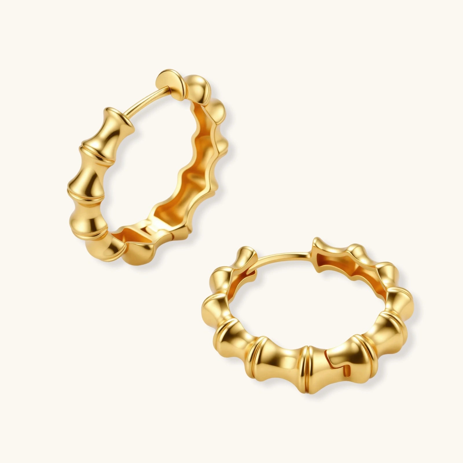 Bambus-Segment-Creolen Ansicht 5 – Earrings – ESTID